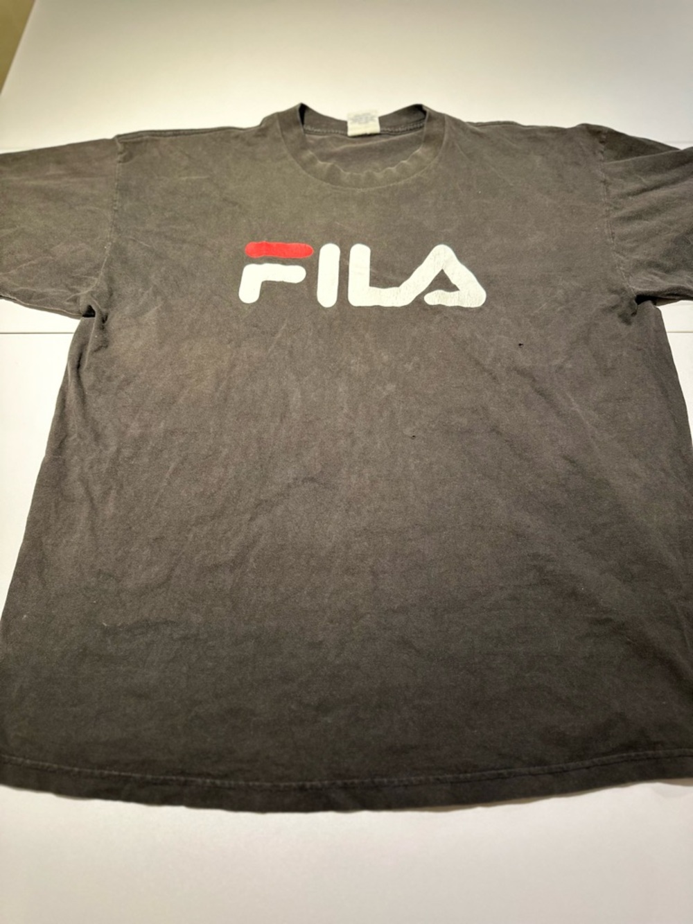 Fila Black Short Sleeve Tee with White and Red Logo